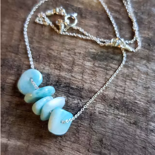 Silverhalsband Seaside Lullaby pebbles