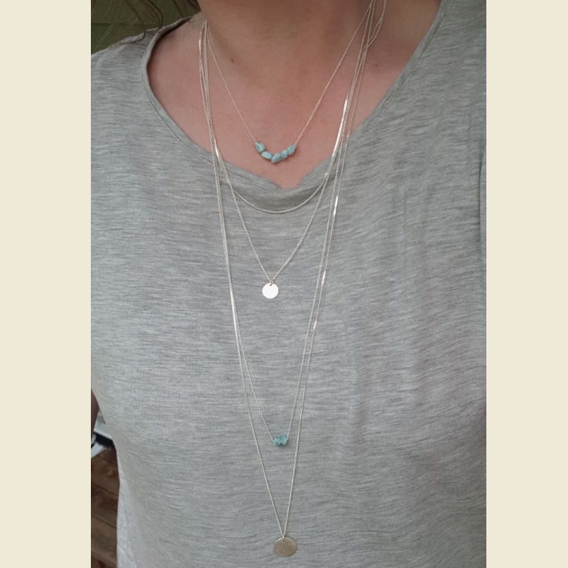 Silverhalsband Seaside Lullaby short & Seaside Lullaby long tillsammans