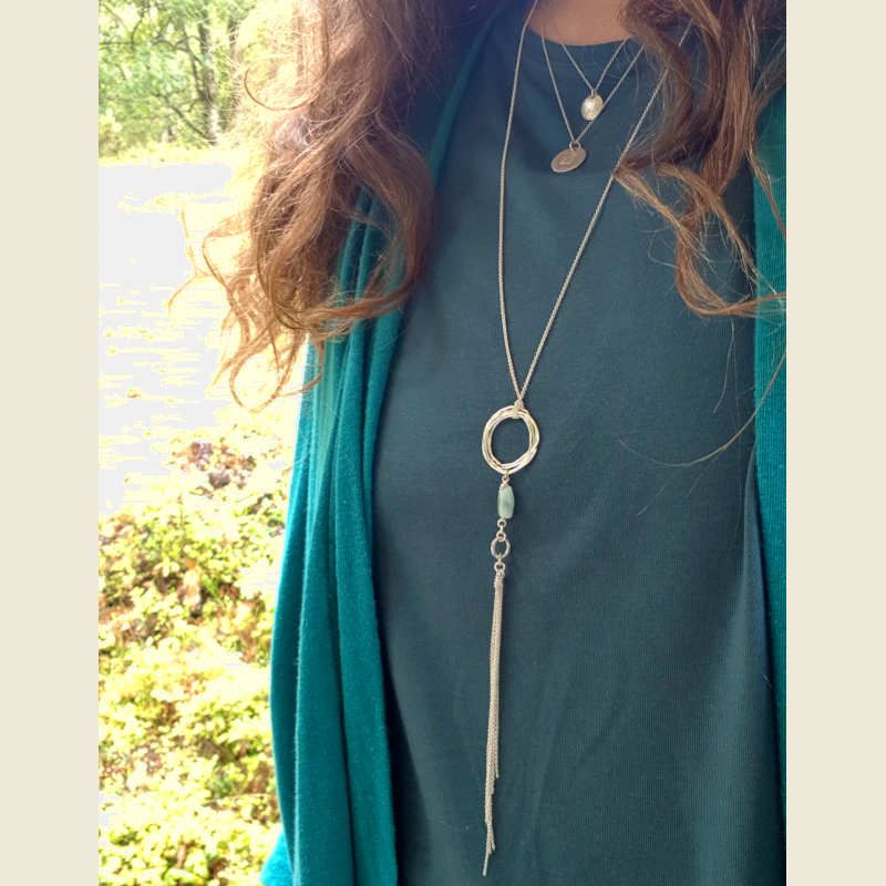 Silverhalsband Dreamcatcher nr1 tillsammans med silverhalsband La Luna grace & silverhalsband Lotus