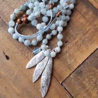 Mala halsband Flow in spirit Akvamarin