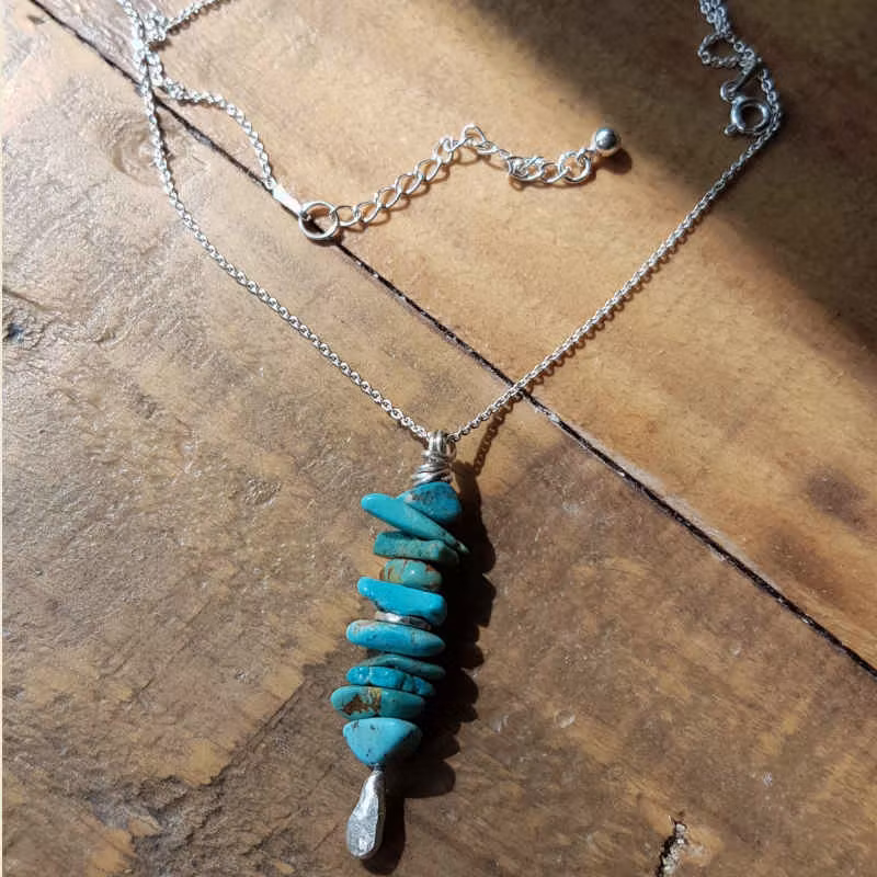 Silverhalsband Kustväg Turkos