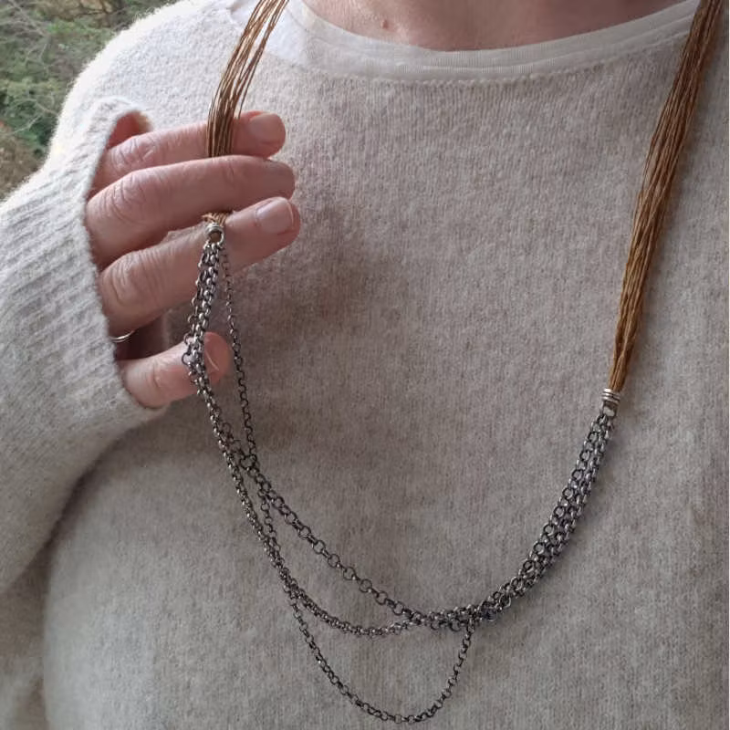 Halsband Tvinna umbra kedjor; varsamt handarbete i unik design.