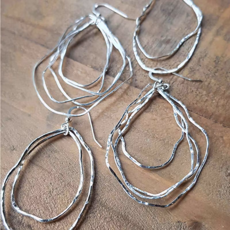 Silverörhänge Sjögräs stor, unika one of a kind!