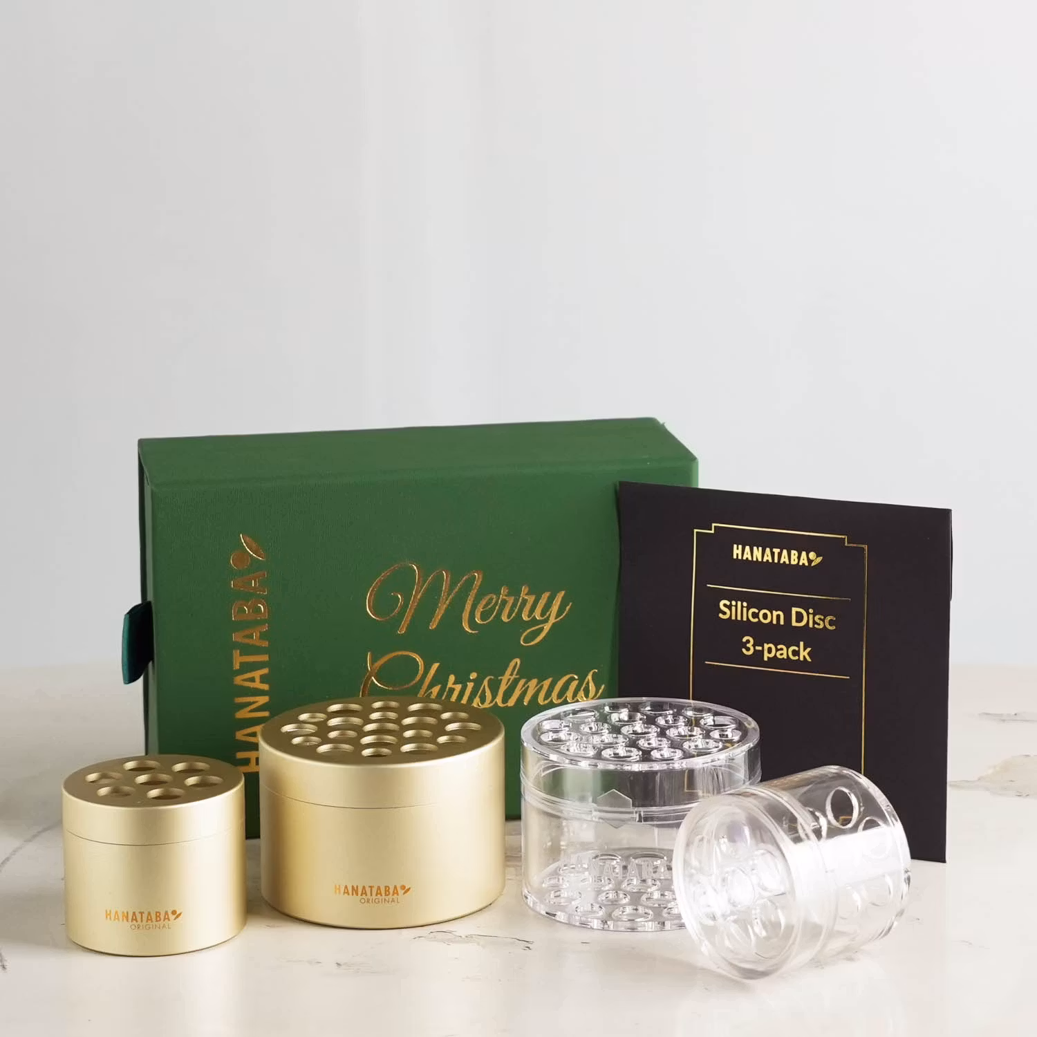 Hanataba Julpaket med 2 flower twisters: Champagne Gold och Crystal Clear