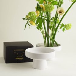 Keramikfat för Ikebana - Vit