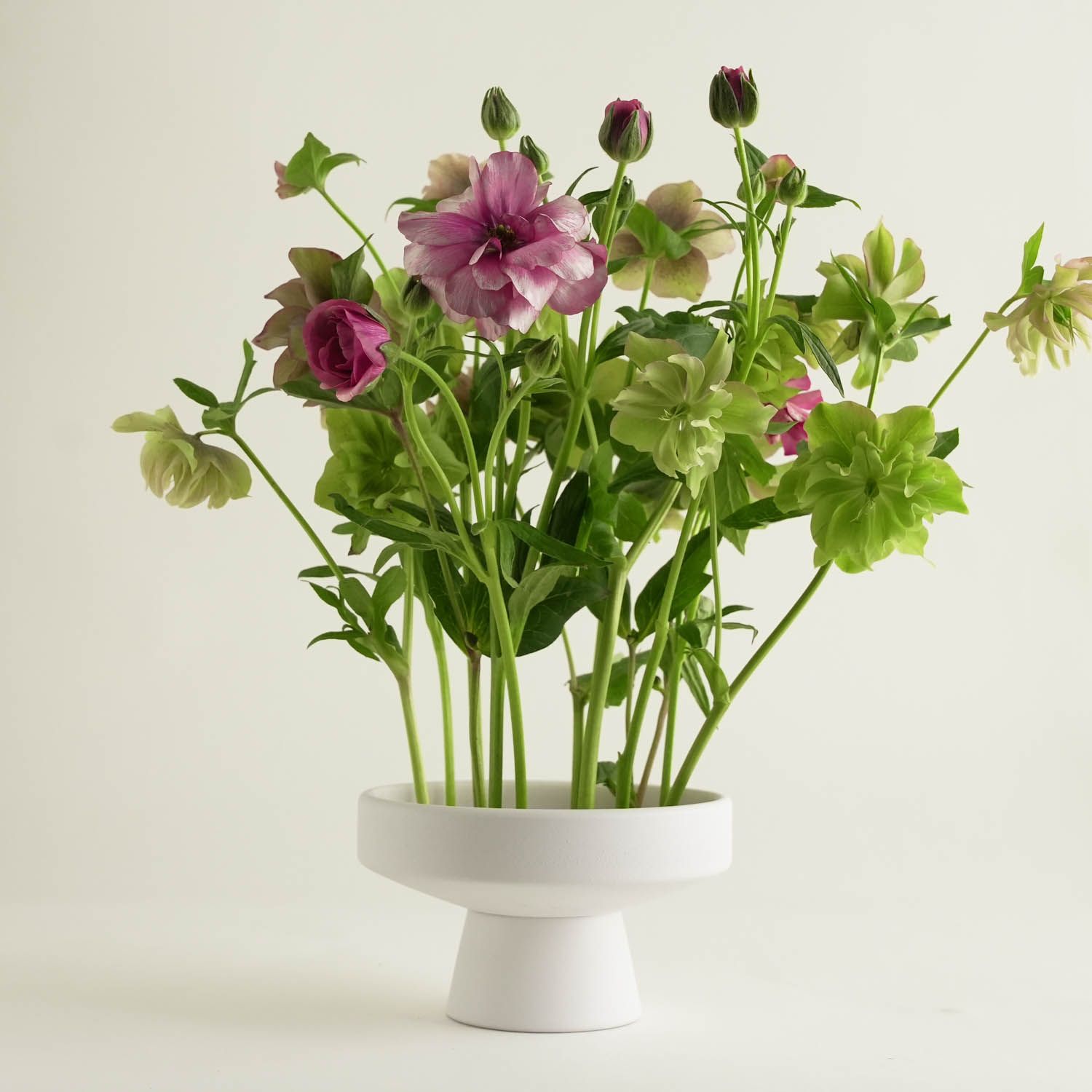 Keramikfat för Ikebana - Vit