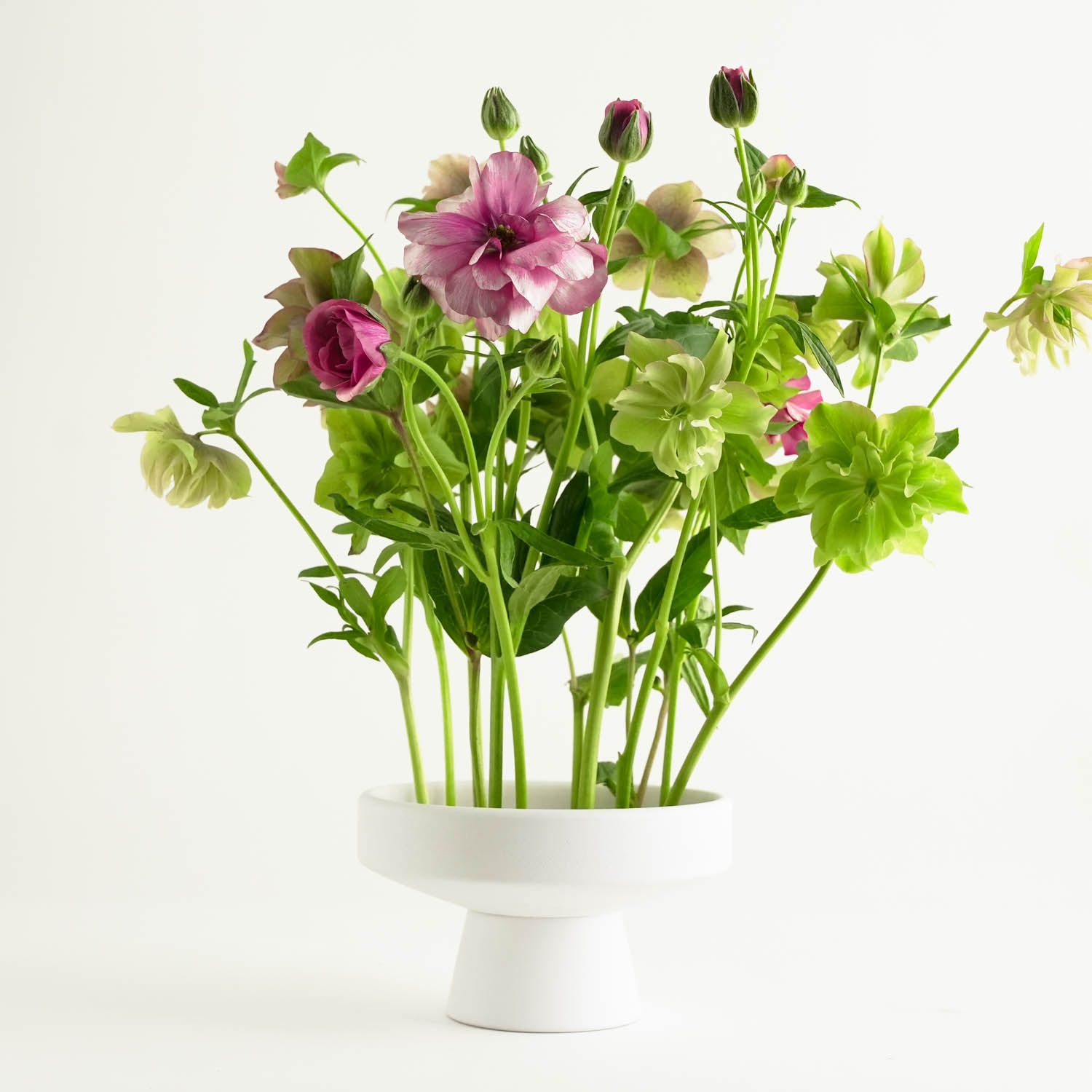 Keramikfat för Ikebana - Vit