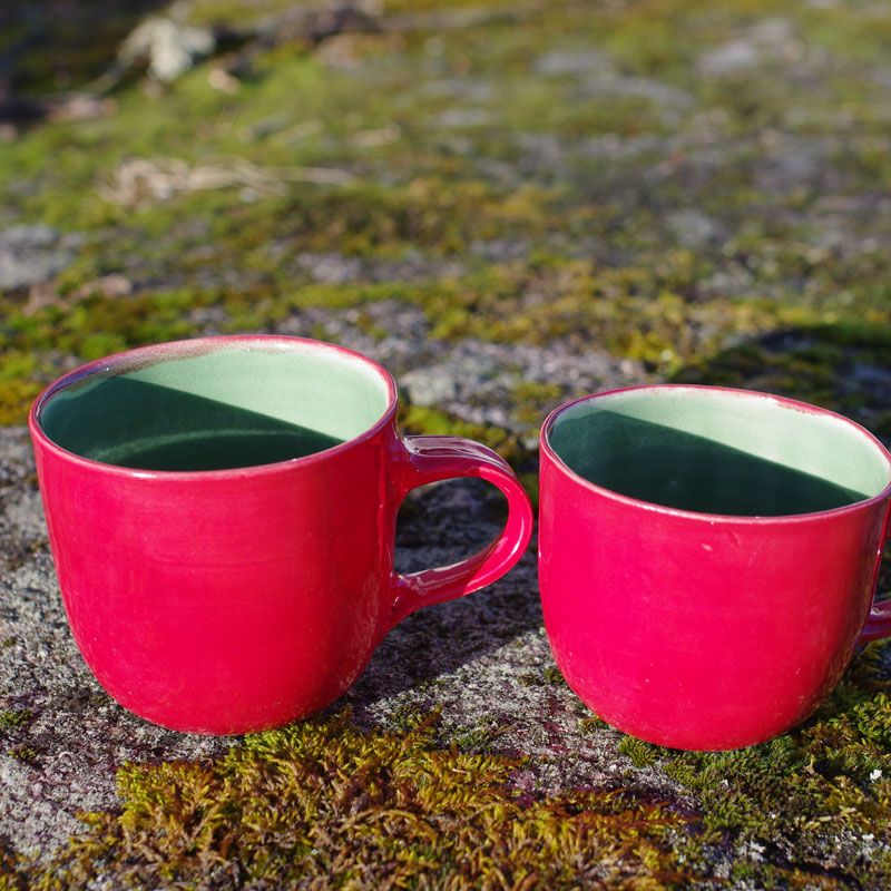 Røde kaffekopper