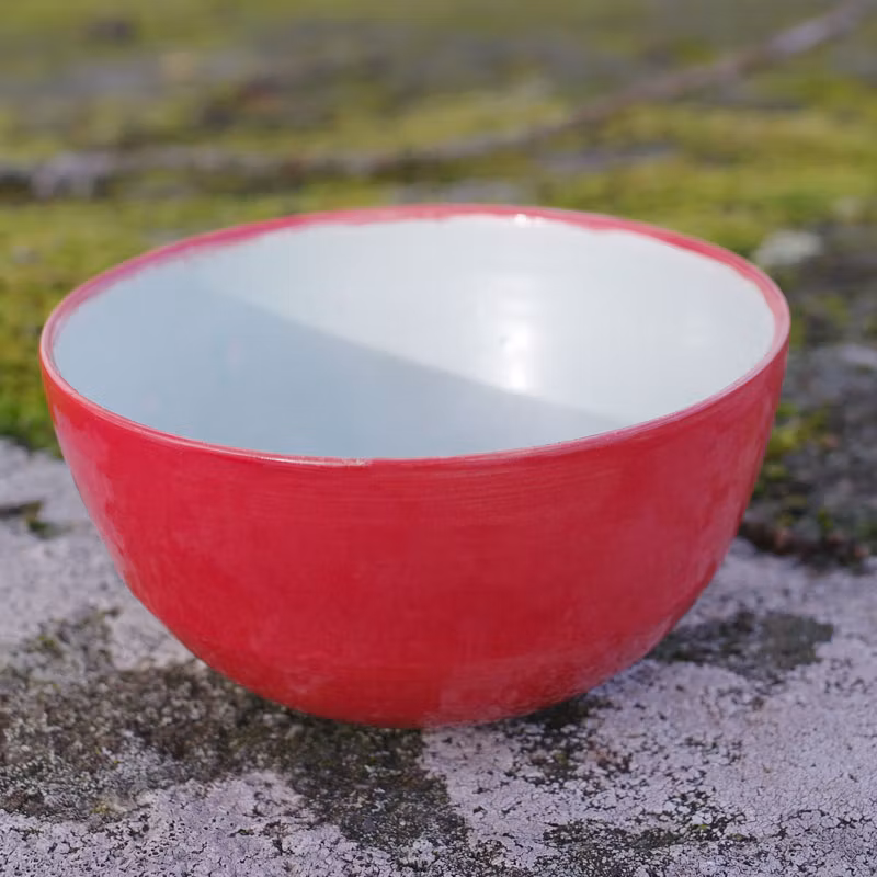 Rød og lys skål