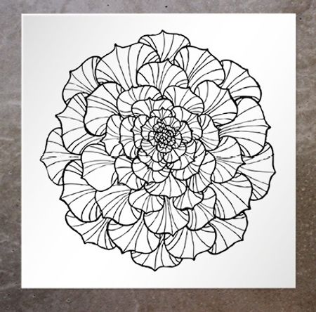 Kort Round Flower