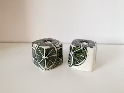 Paret ljusstakar citrus mörkgrön