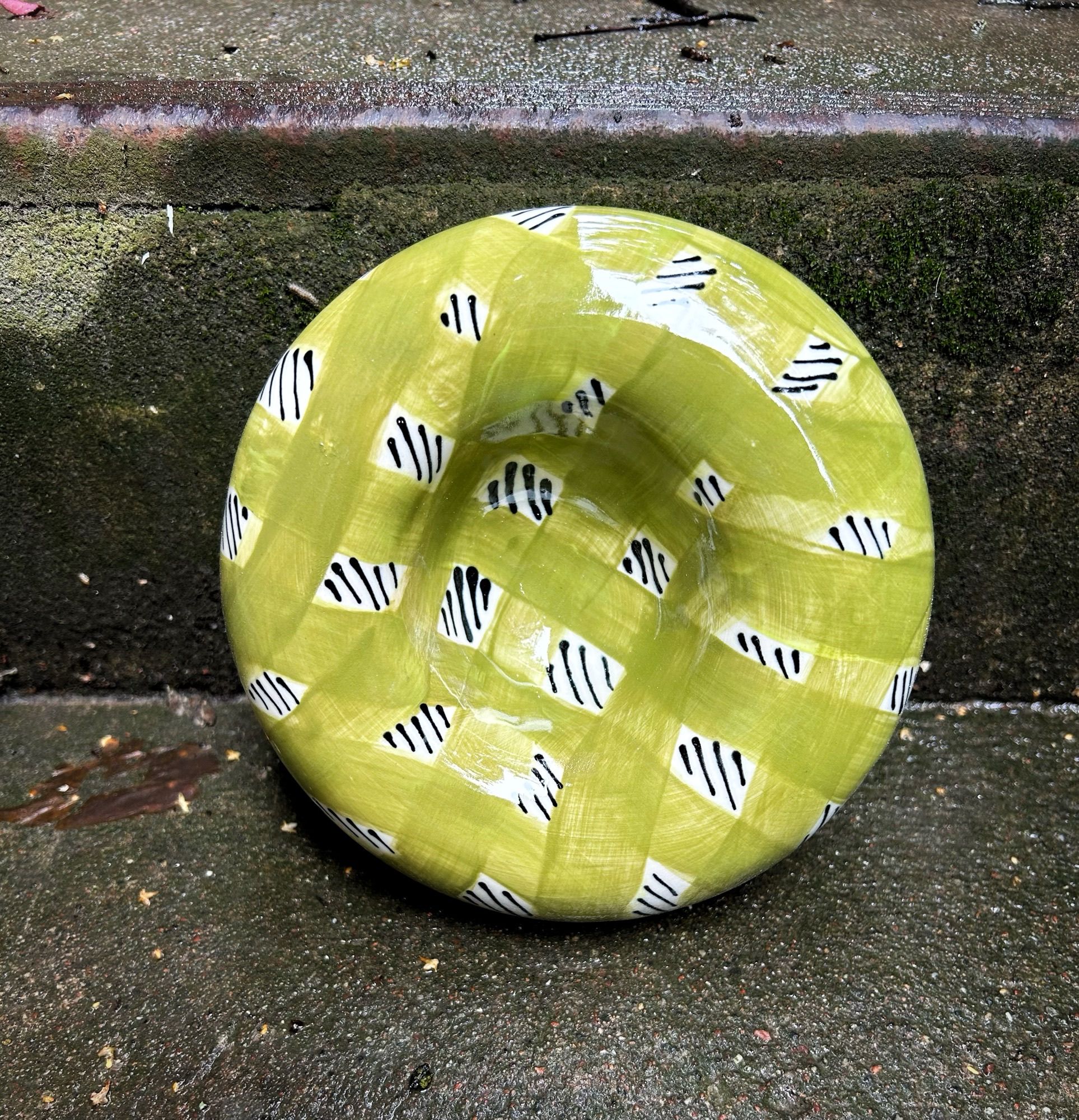 Skål Donut grönrutig