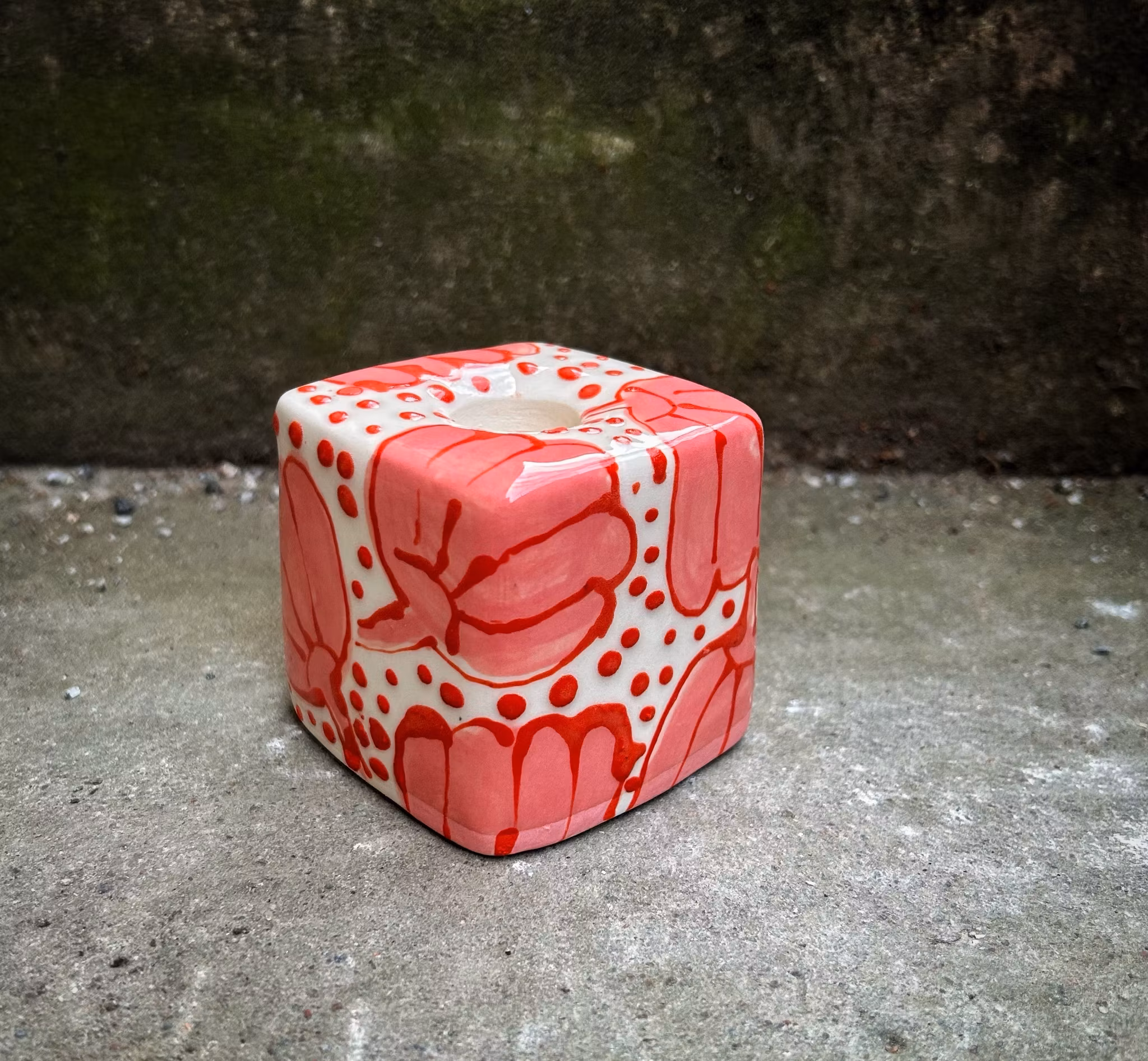 Ljusstake rosa blpmma