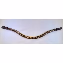 Döbert Pannband guld piping färg light smoked tapaz & silik / sten XL läder brun