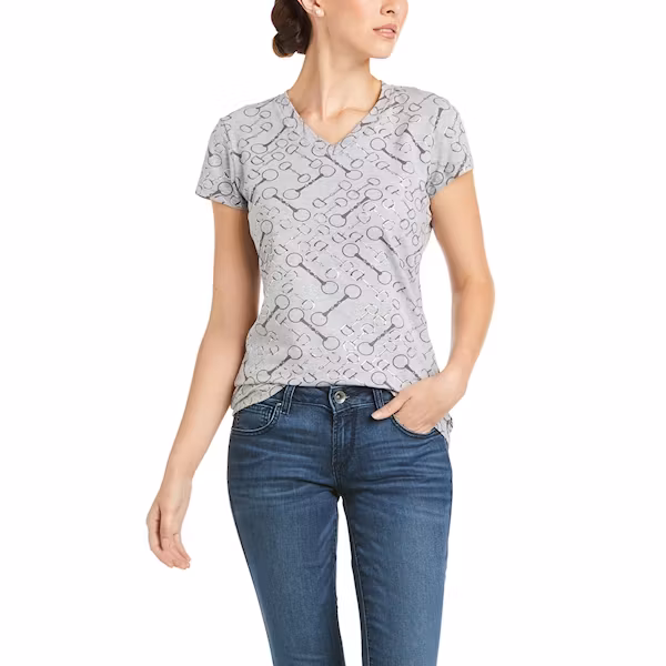 Ariat Snaffle ss top grå Stl S