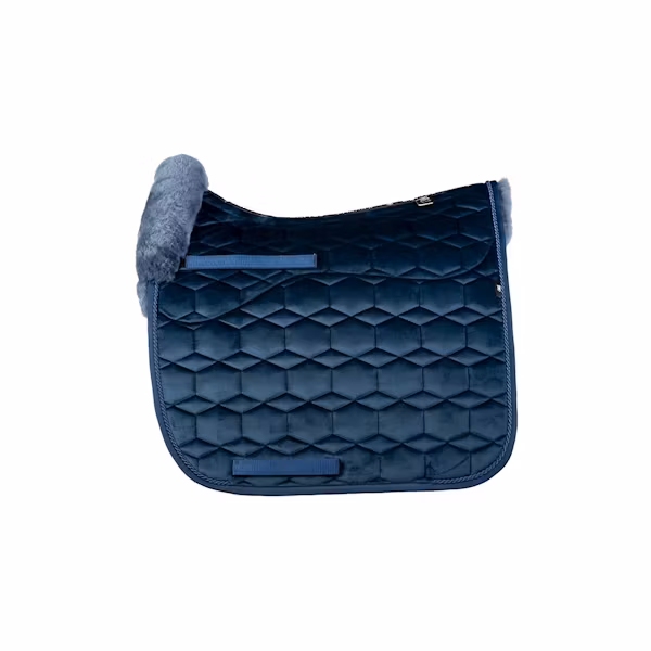 Mattes fårskinnsschabrak kant fram dressyr velvet navy L