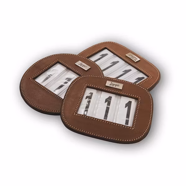 Lippo Nummerlapp läder rund 3 färger