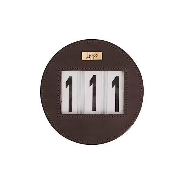 Lippo Nummerlapp läder rund 3 färger