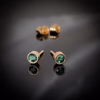 Tealgröna Turmaliner - 18K örhängen Fairtrade