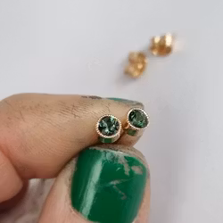 Tealgröna Turmaliner - 18K örhängen Fairtrade