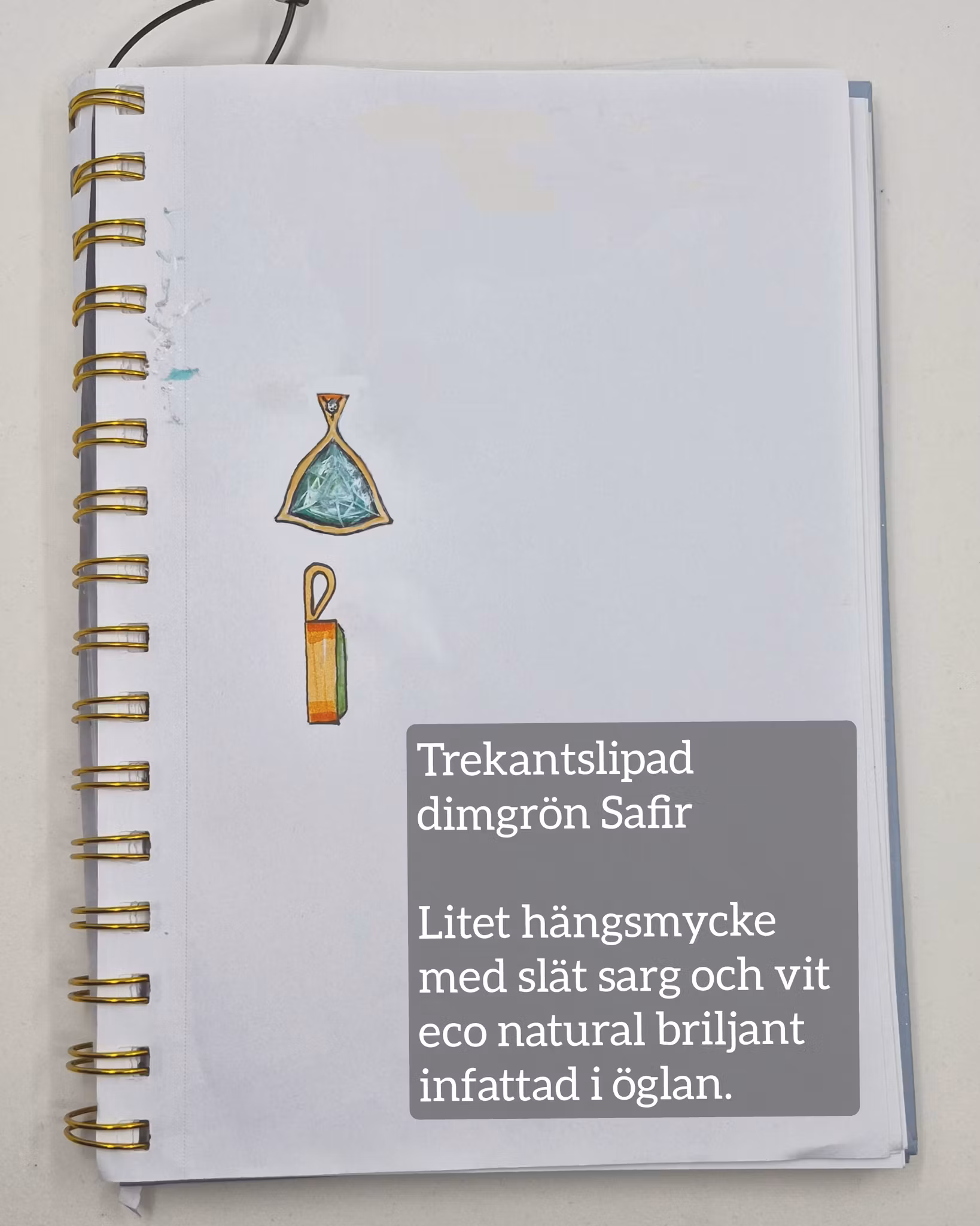 Dimgrön Safir 0,46 ct - minihänge "made by order"