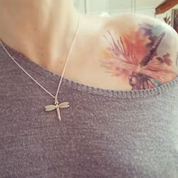 Trollslända - hängsmycke i silver