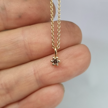 Mörk coffeediamant 0,10 ct - hänge precious six 18K