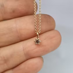 Mörk coffeediamant 0,10 ct - hänge precious six 18K