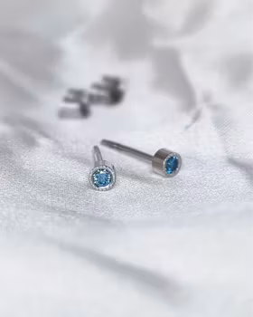 Lilla blå vintage - diamantörhängen