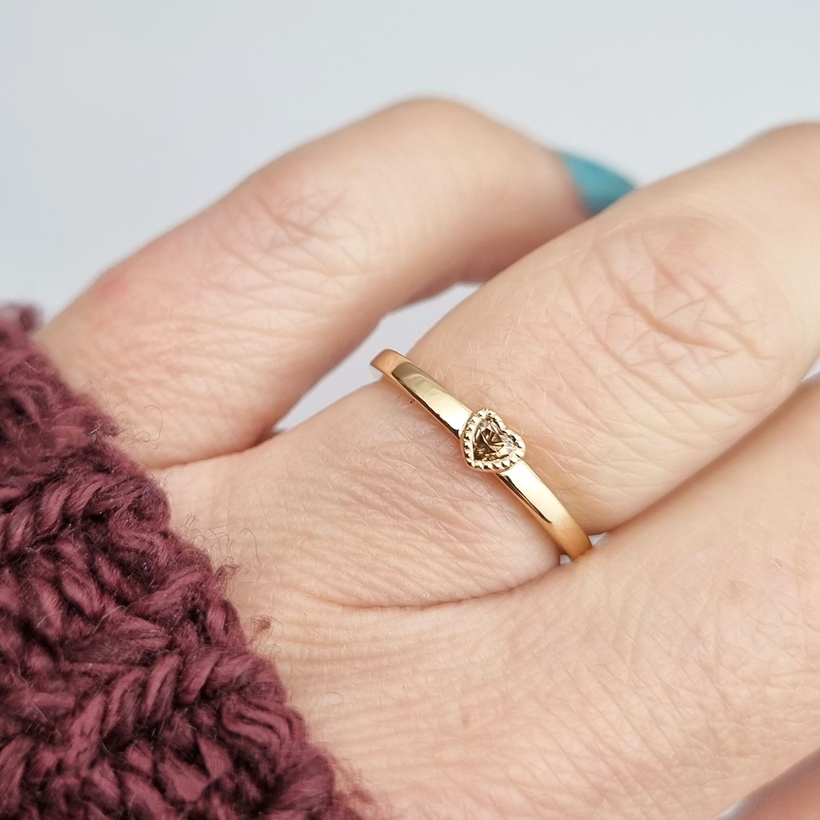 Lilla hjärtat - 18K ring med hjärtslipad coffeediamant