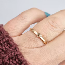 Lilla hjärtat - 18K ring med hjärtslipad coffeediamant