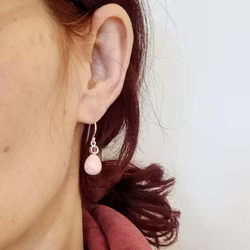 Grape Garnet & Pink Opal - silverörhängen