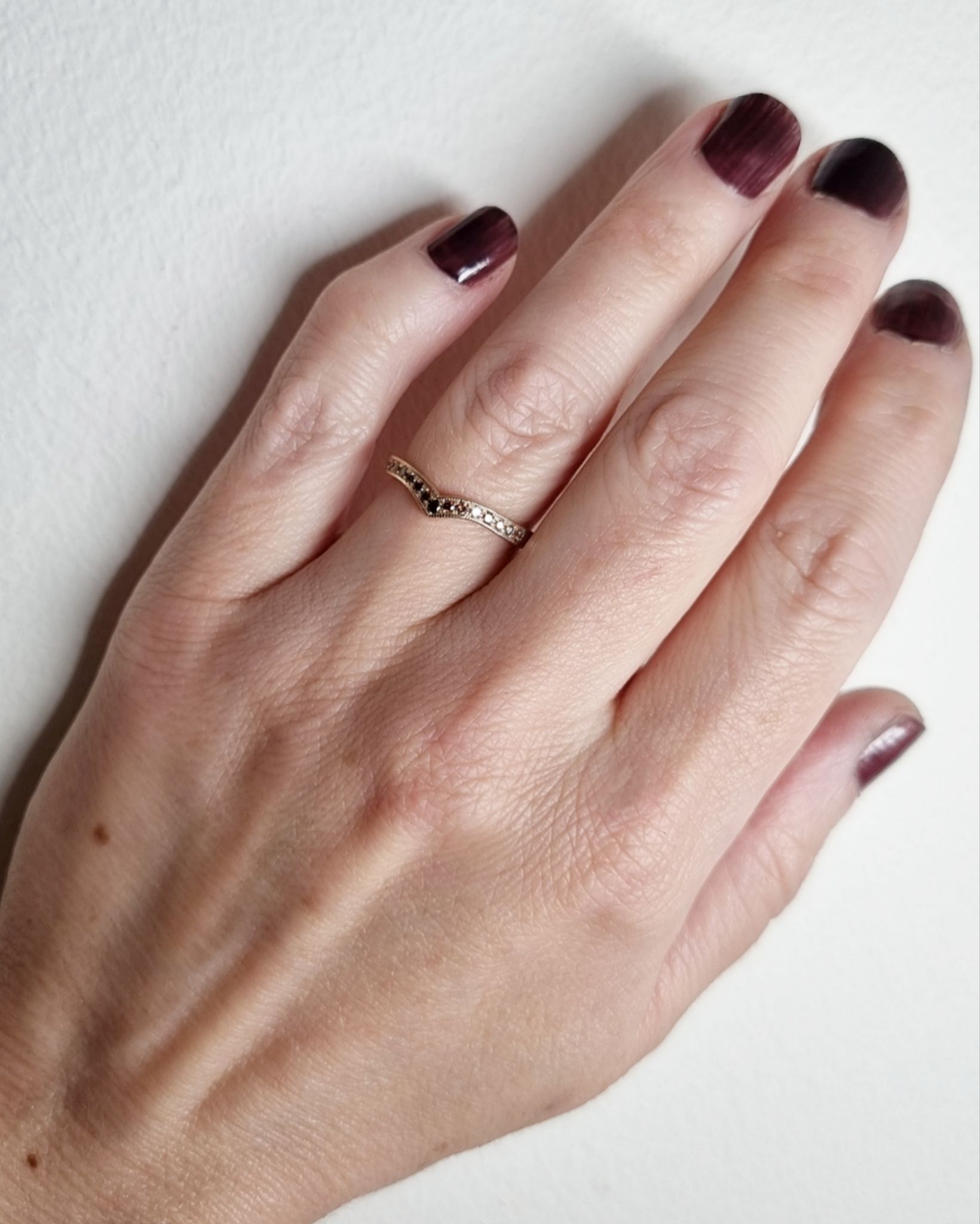 Choklad & Champagne - Diamantring i 18K