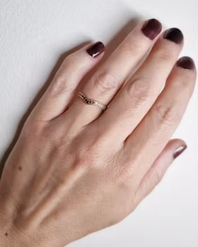 Choklad & Champagne - Diamantring i 18K