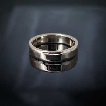Slät ring i 18K vitt guld - 5 mm