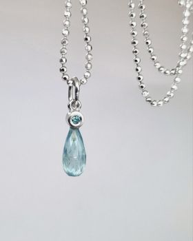 Sommarhimmel - Turmalin & diamanthänge i 18K vg