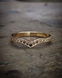 Choklad & Champagne - Diamantring i 18K