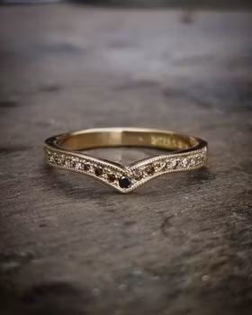 Choklad & Champagne - Diamantring i 18K