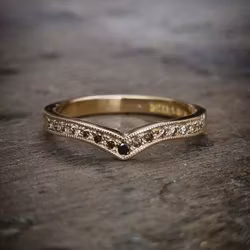 Choklad & Champagne - Diamantring i 18K