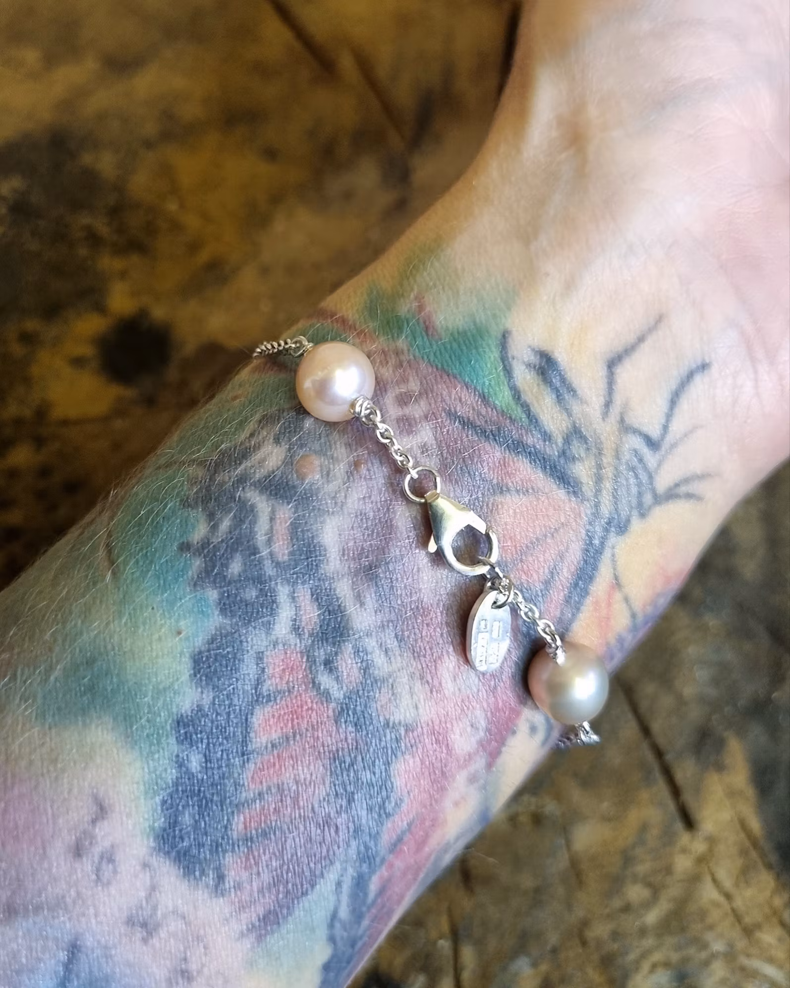 Sötvattenspärlor rosa - Armband i silver 18 cm