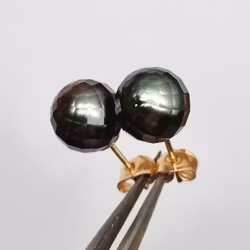 Stora Tahitipärlor på stift - örhängen i 18K