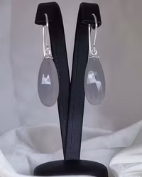 Dimgrå Kvarts med Gullviva - örhängen i silver