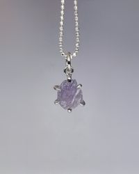 Rosalila råsafir 2.68 ct - hänge i 18K vitguld