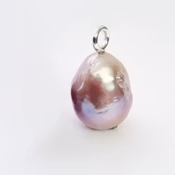 Stor barock sötvattenspärla - silverhänge