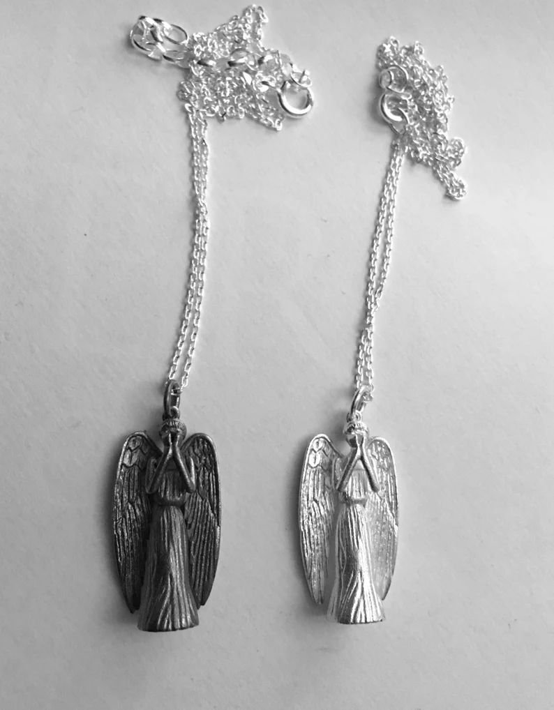 Weeping Angel silver necklace