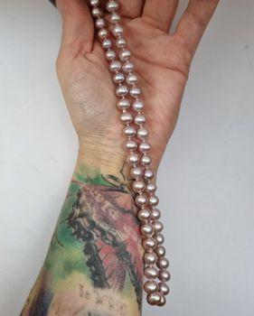 Askrosa collier sötvattenspärlor 46 cm