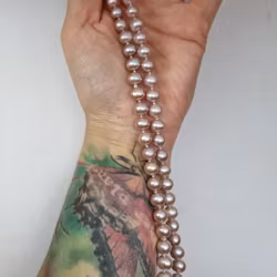 Askrosa collier sötvattenspärlor 46 cm