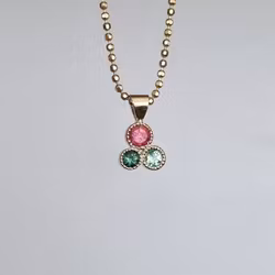 Trio i Turmalin - hänge i 18K guld