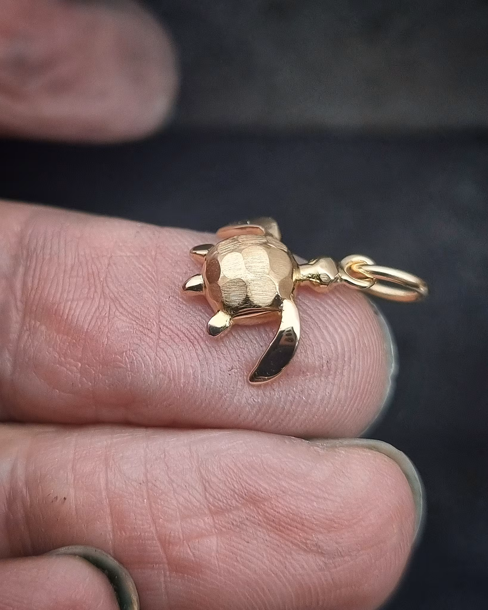 Havssköldpadda mini - hänge i 18K guld
