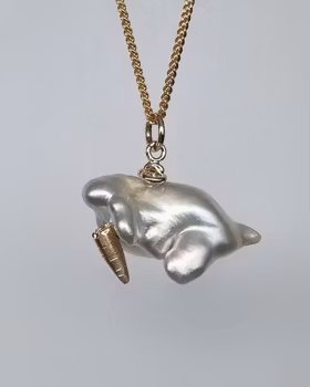 Keshi Bunny - 18K hänge med Söderhavspärla